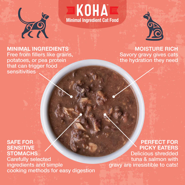 Koha- Poké Bowl Tuna & Salmon Entrée in Gravy for Cats