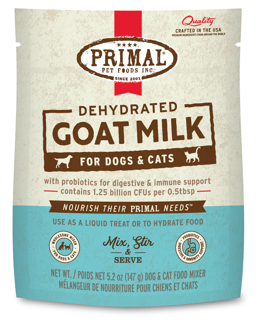 Primal - Dehydrated Goat Milk For Dogs & Cats 5.2oz