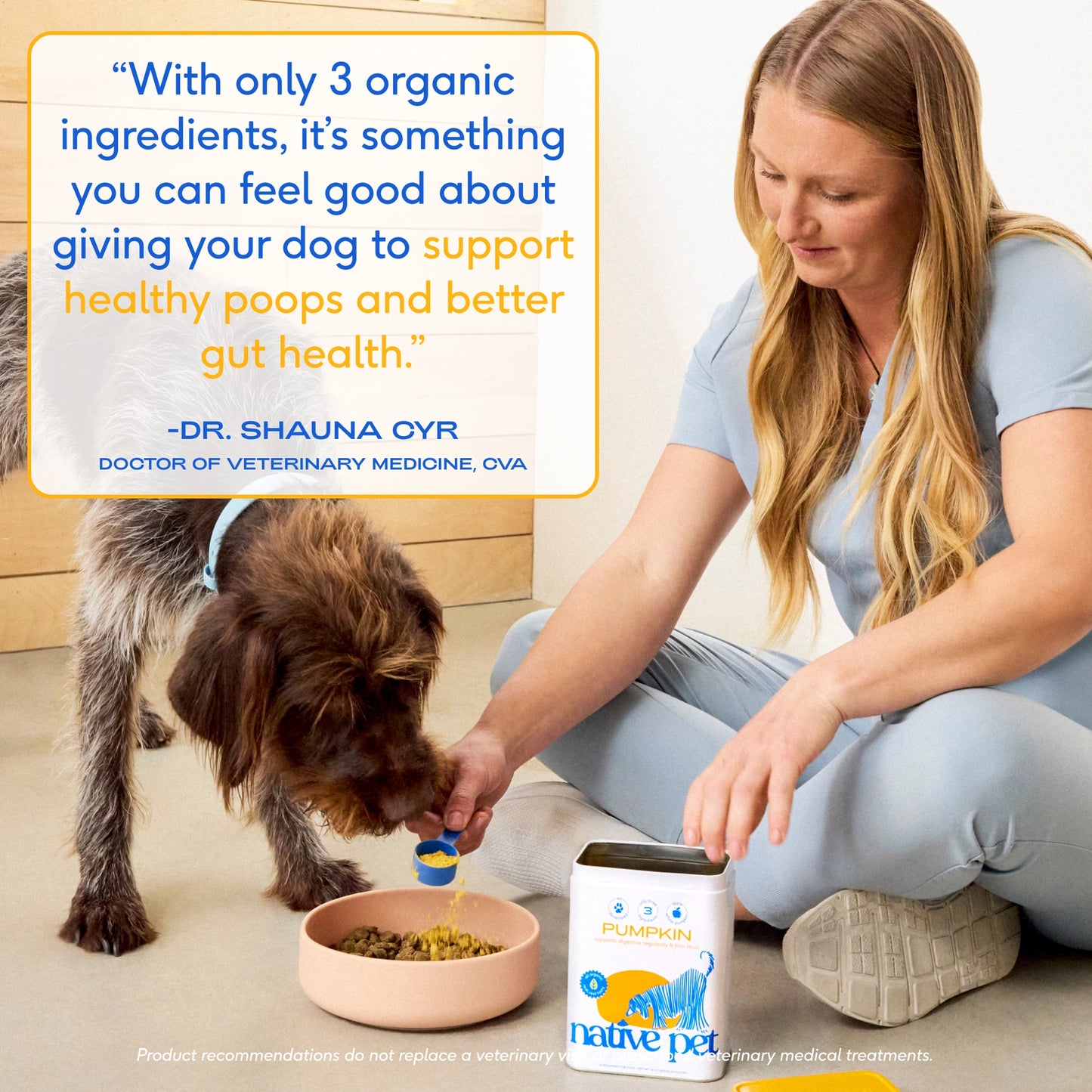 Native Pet - Organic Pumpkin Fiber Powder, Digestive Supplement For Dogs 8oz