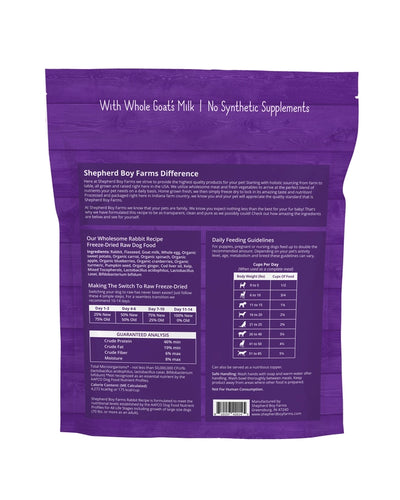 Freeze Dried Rabbit Recipe Food 14oz