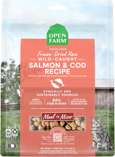 Open Farm Cat Freeze-Dried Raw Morsels Salmon and Cod 3.5oz