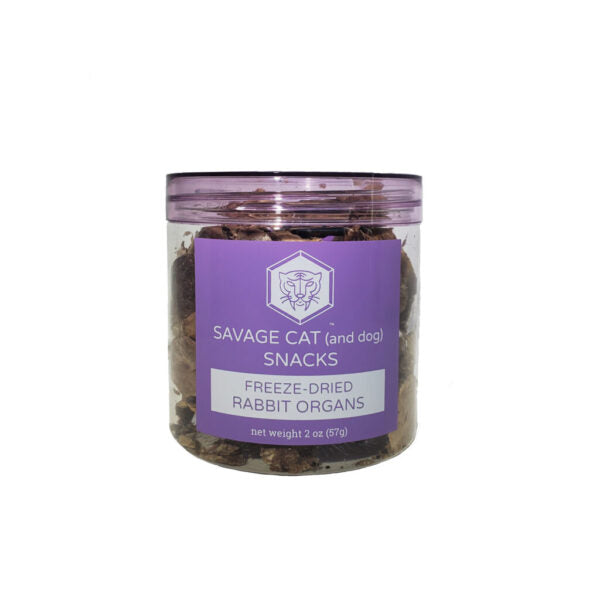 Savage Cat Dog & Cat Freeze-Dried Assorted Rabbit Organs- 2oz