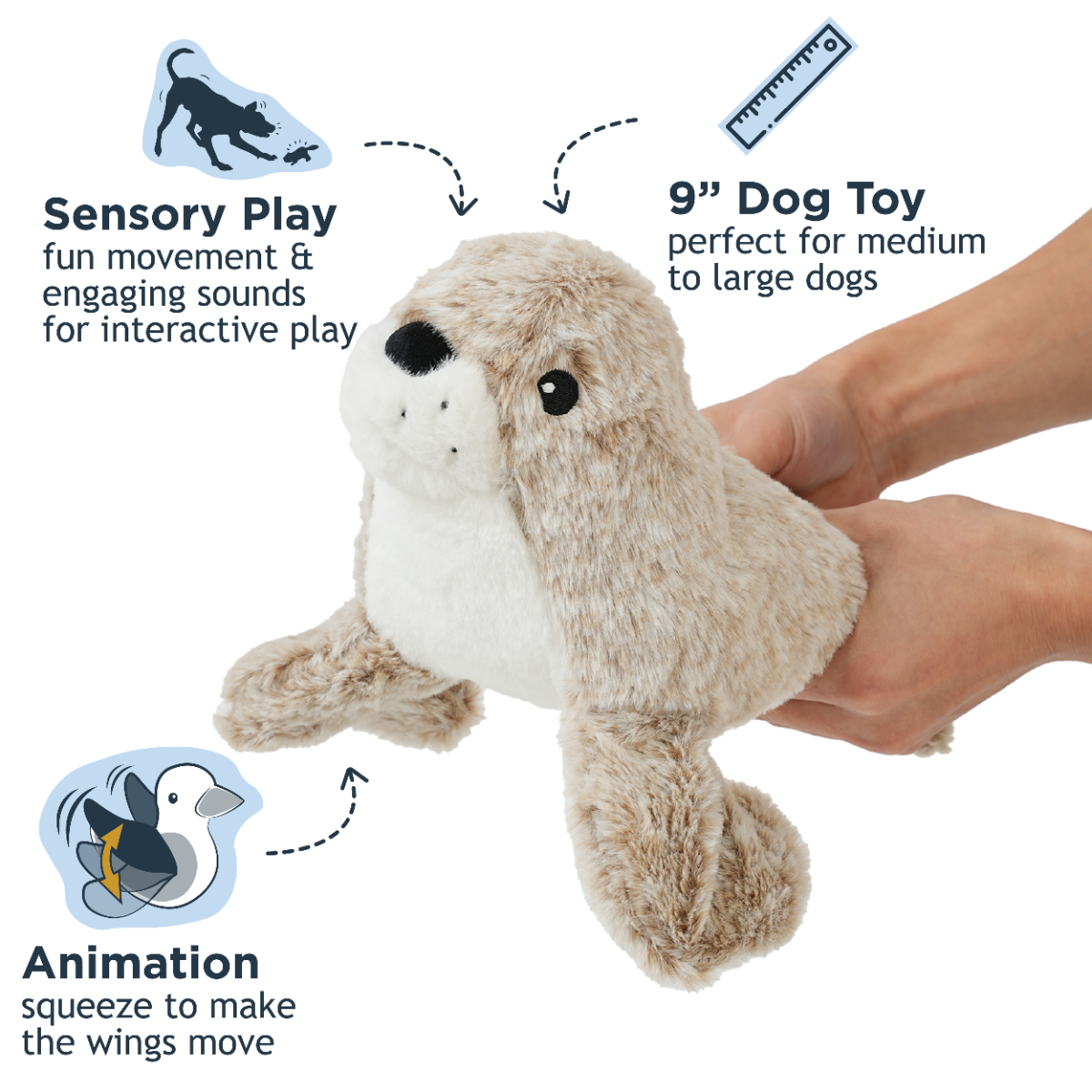 Tall Tails Animated Seal Dog Toy