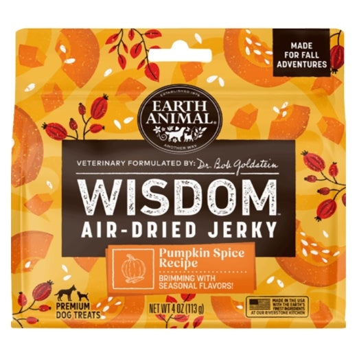 Earth Animal Dog Wisdom Air Dried Jerky Pumpkin Spice Recipe (4oz)