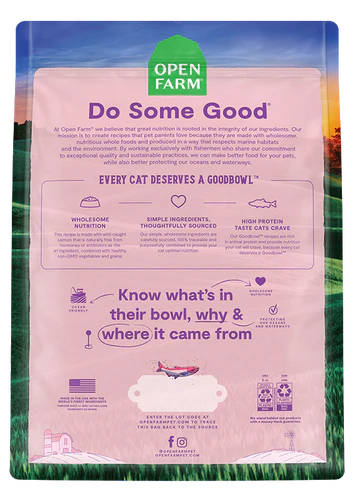 Open Farm Cat Goodbowl Wild-Caught Salmon & Brown Rice Kibble 3LBS