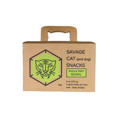 Savage Cat Dog and Cat Raw Whole Quail- 6oz (2 pack)